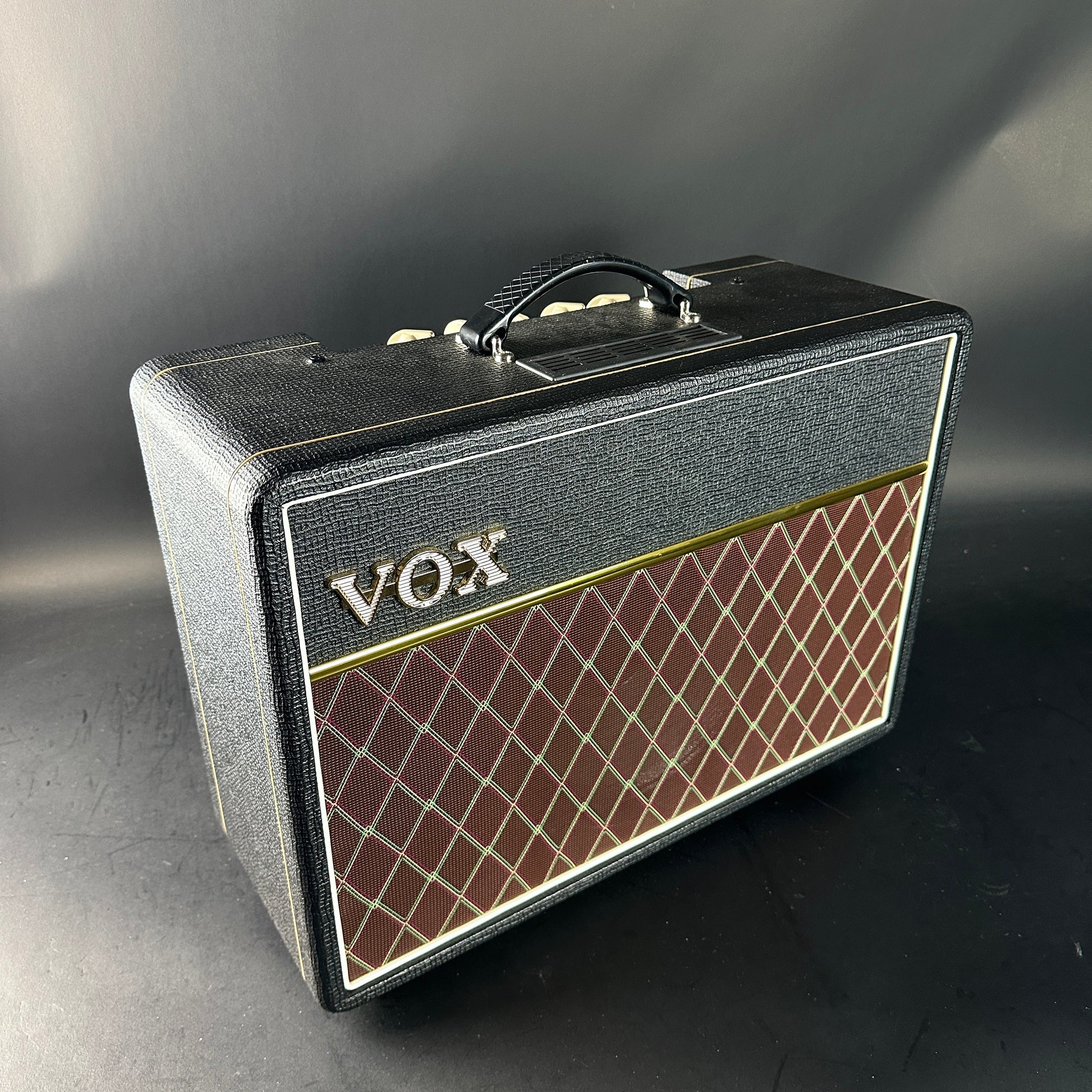 VOX amplifier on a gray background
