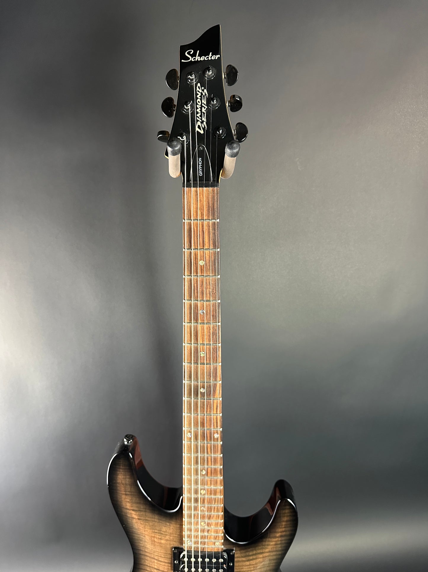 Electric guitar on a gray background
