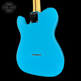 Back angle of Used 2023 Fender MIJ Limited International Color Telecaster Maui Blue.