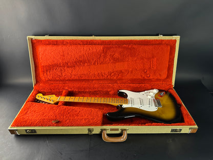 Used 1984 Fender Fullerton 1957 Stratocaster Reissue 2-Color Sunburst in case.