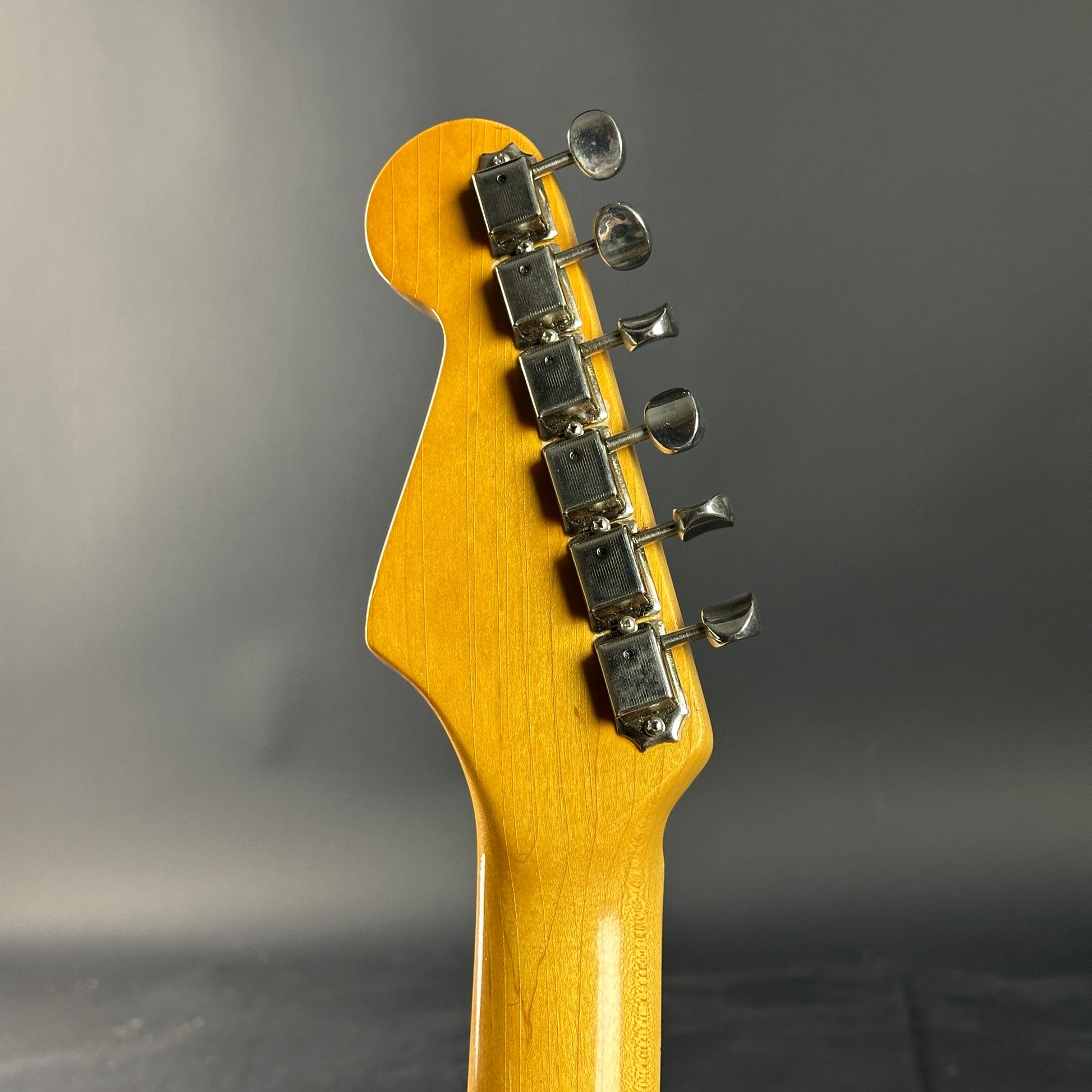 Back of headstock of Used 1984 Fender Fullerton 1957 Stratocaster Reissue 2-Color Sunburst.