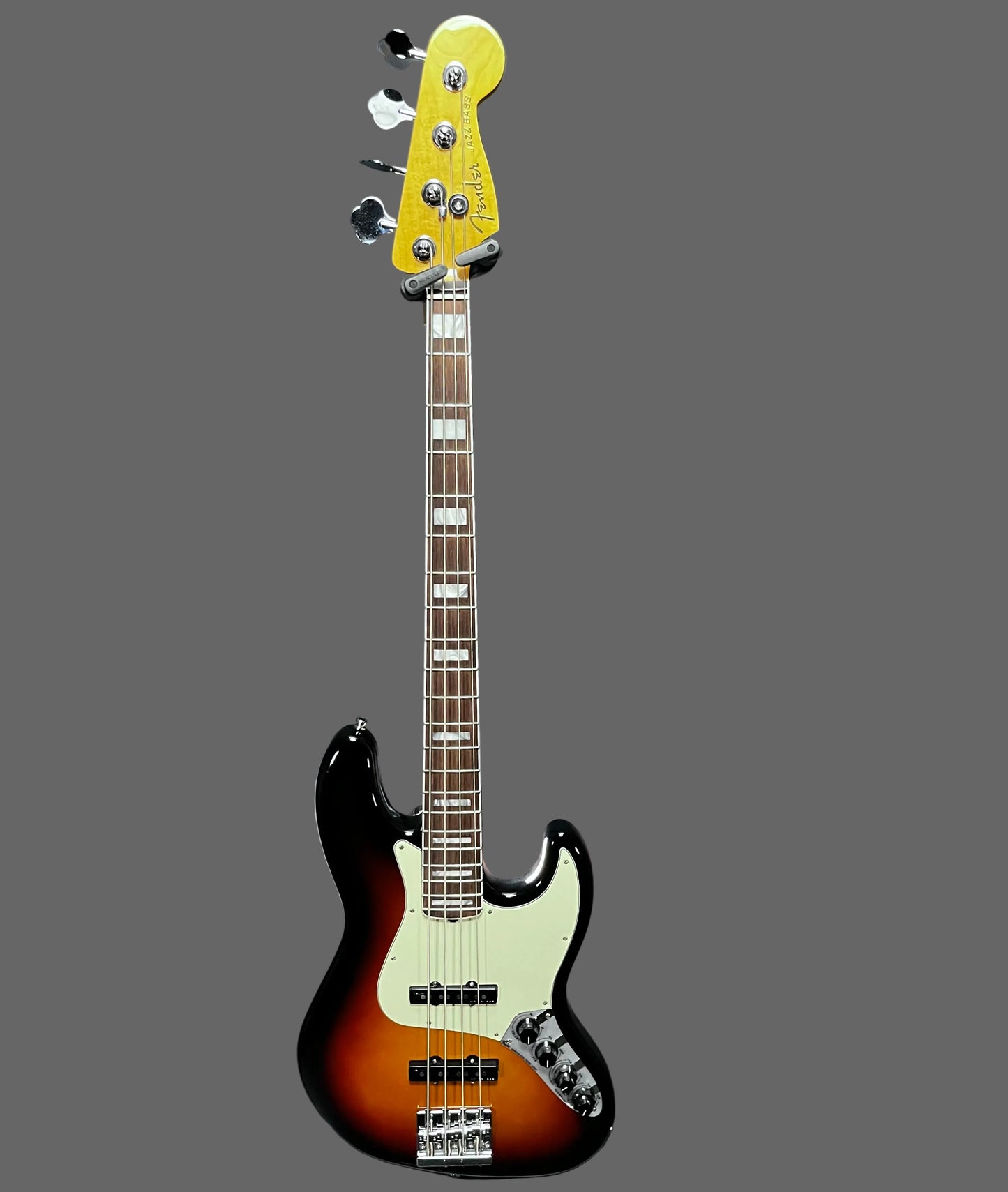Full front of Used 2019 Fender American Ultra Jazz Bass Ultraburst w/case TFW2709