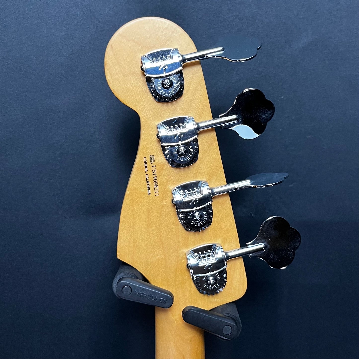 Back of headstock of Used 2019 Fender American Ultra Jazz Bass Ultraburst w/case TFW2709