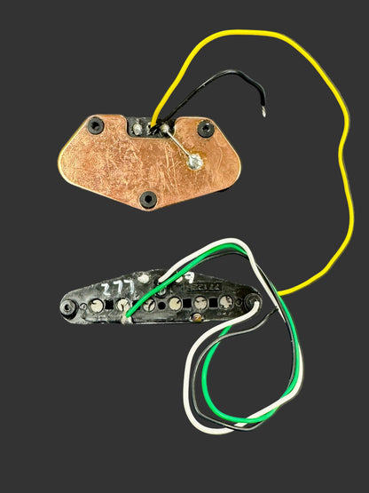 Electrical components with wires on a dark surface