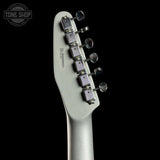 Back of headstock of Used SENN by Eastwood Baritone Silver.