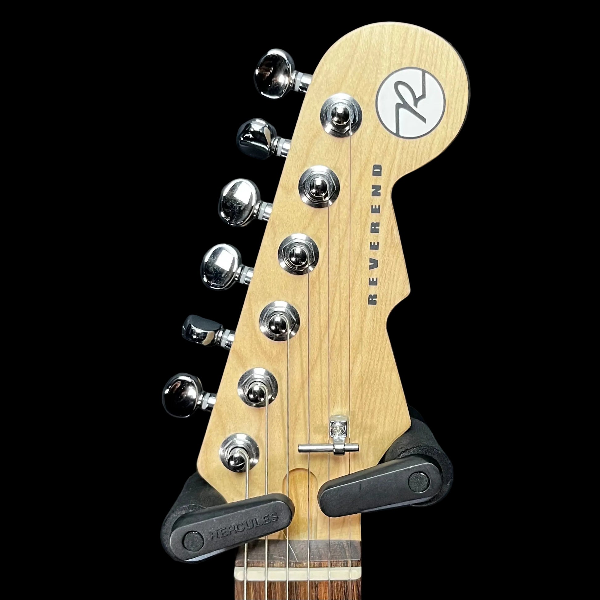 Headstock of Used Reverend Jetstream 390 Rainbow Sparkle TFW2698