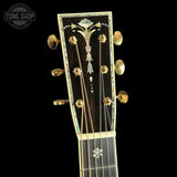 Headstock of Collings OM-42 A Torch Adirondack/Koa.