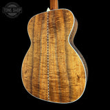 Back angle of Collings OM-42 A Torch Adirondack/Koa.