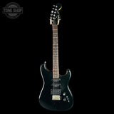 Full front of Used 80s Squier MIJ Contemporary HSS Strat Black.