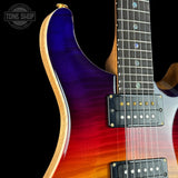Front angle of PRS Dany Villarreal Astryx Custom 24 Limited Edition Ocaso Sunset 10 Top.