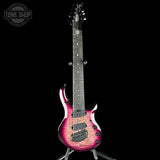 Full front of Ernie Ball Music Man Majesty 8 Select Strawberry Moon EB.