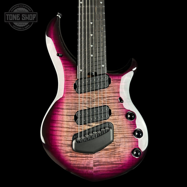 Front of Ernie Ball Music Man Majesty 8 Select Strawberry Moon EB.
