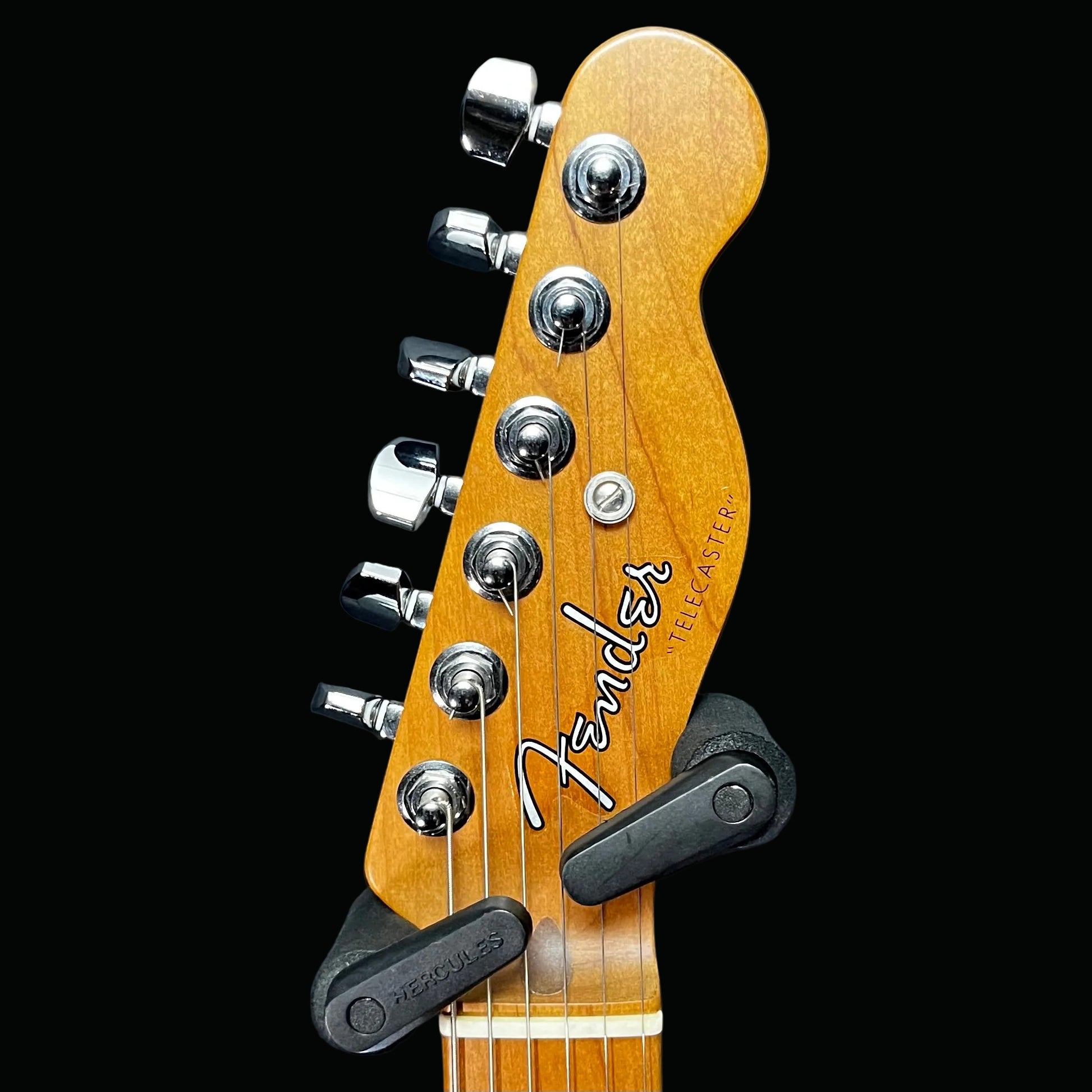 Headstock of Used 2017 Fender Limited Edition American Vintage '52 Telecaster Roasted Ash w/case TFW2719
