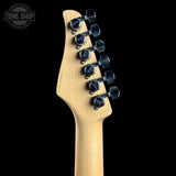 Back of headstock for Used Suhr AH T Seafoam Green.
