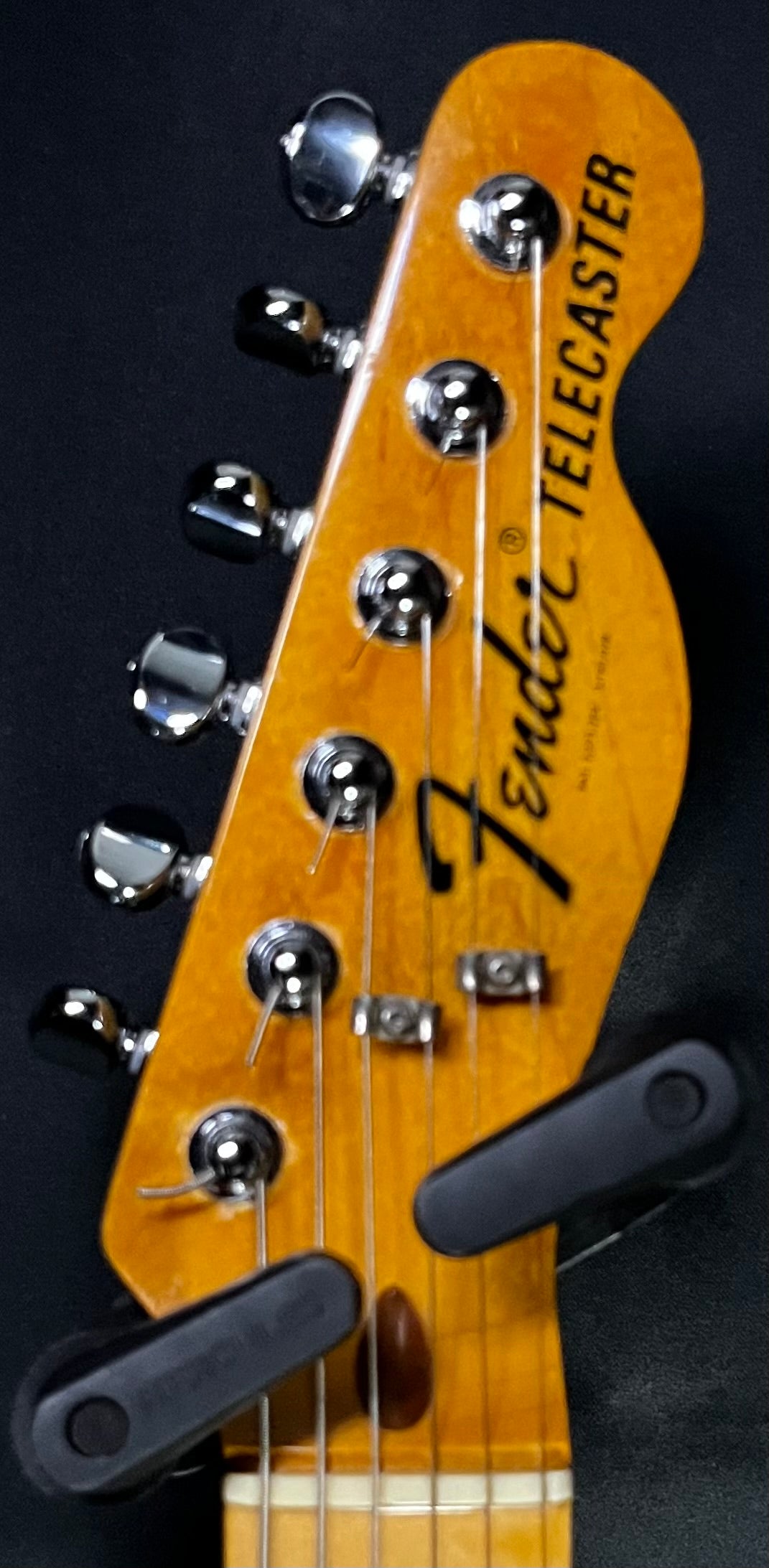 Headstock of Used Vintage 1975 Fender Telecaster 3 Color Sunburst w/Changed Tuners w/OHSC TFW27