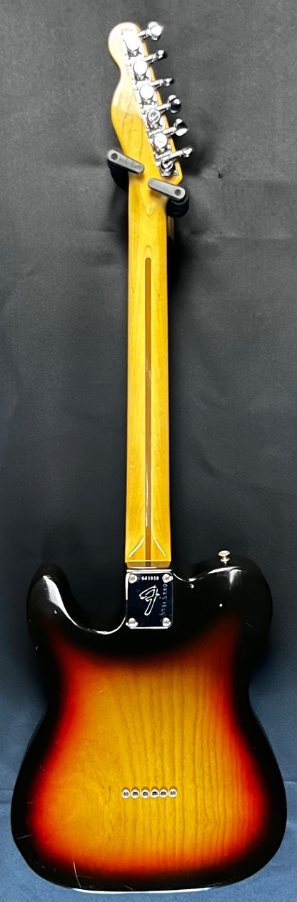 Full back of Used Vintage 1975 Fender Telecaster 3 Color Sunburst w/Changed Tuners w/OHSC TFW27