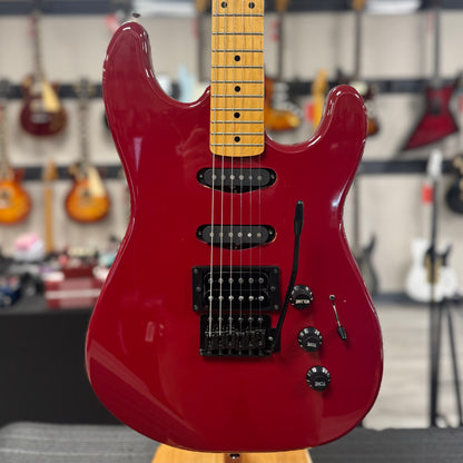 Front of Used 1989 Squier II Contemporary Strat Red TSS6095