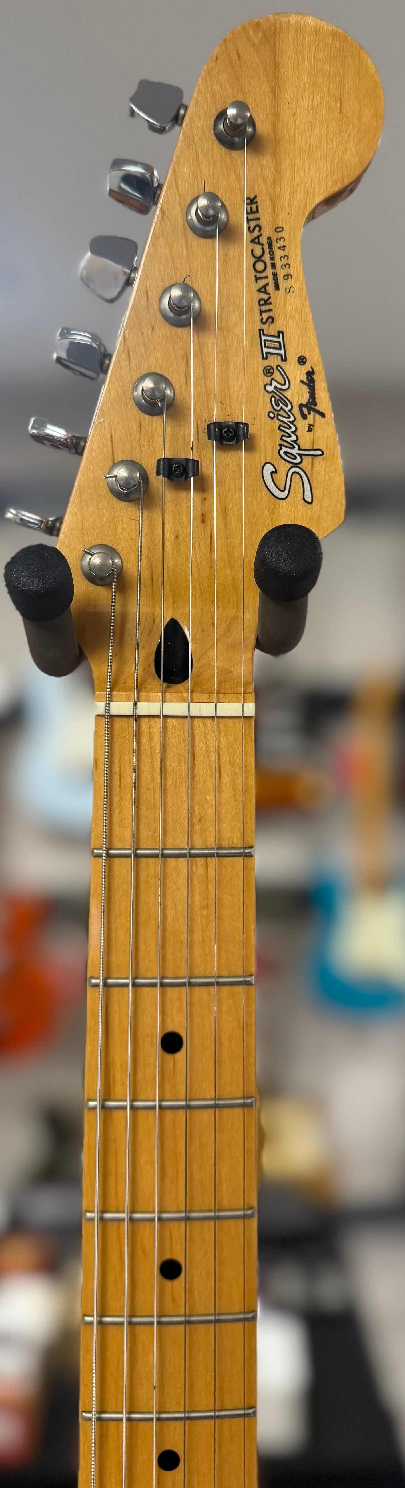 Neck of Used 1989 Squier II Contemporary Strat Red TSS6095