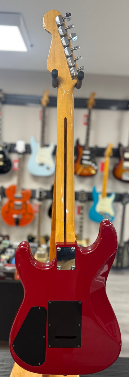 Full back of Used 1989 Squier II Contemporary Strat Red TSS6095