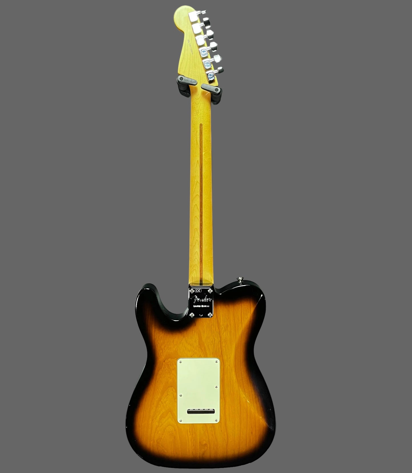 Full back of Used 2017 Fender Limited Edition Strat-Tele Hybrid 2 Tone Sunburst w/Case TFW2733