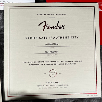 COA of Used 2017 Fender Limited Edition Strat-Tele Hybrid 2 Tone Sunburst w/Case TFW2733