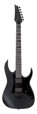 Full frontal of Ibanez GRGR131EXBKF GIO Black Flat Electric Guitar.