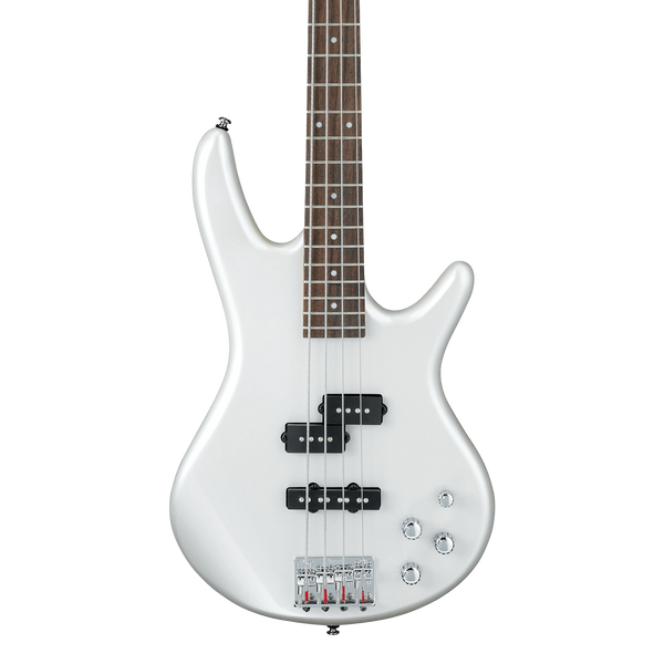 Front of Ibanez GSR200PW Gio SR Pearl White.