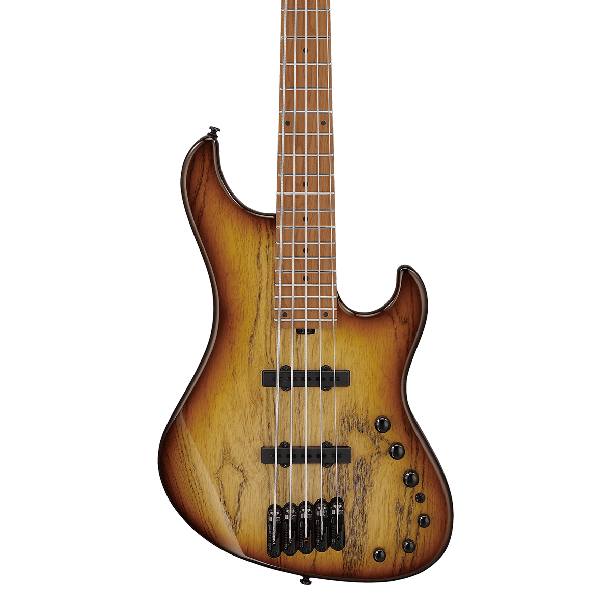 Front of Ibanez MDM1305NAB MDM 5str Natural Stained Amber Burst.