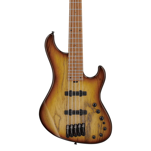 Front of Ibanez MDM1305NAB MDM 5str Natural Stained Amber Burst.