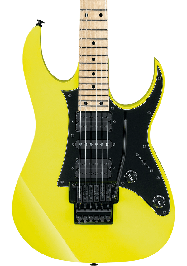 Front of Ibanez RG550 Genesis Collection Desert Sun Yellow.