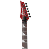 Headstock of Ibanez RG565RCA Candy Apple Red.