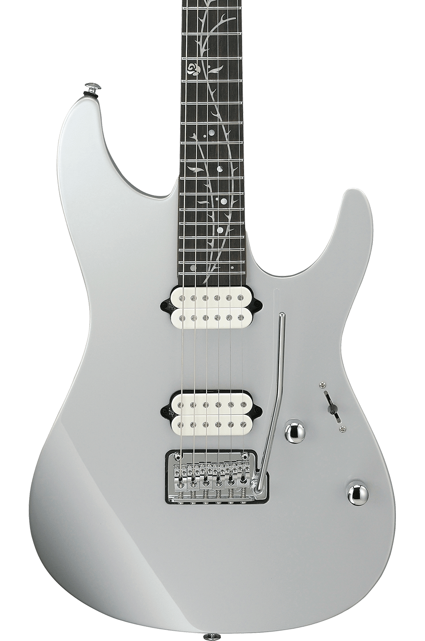 Front of Ibanez TOD10 Tim Henson Signature Classic Silver.