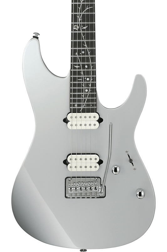 Front of Ibanez TOD10 Tim Henson Signature Classic Silver.