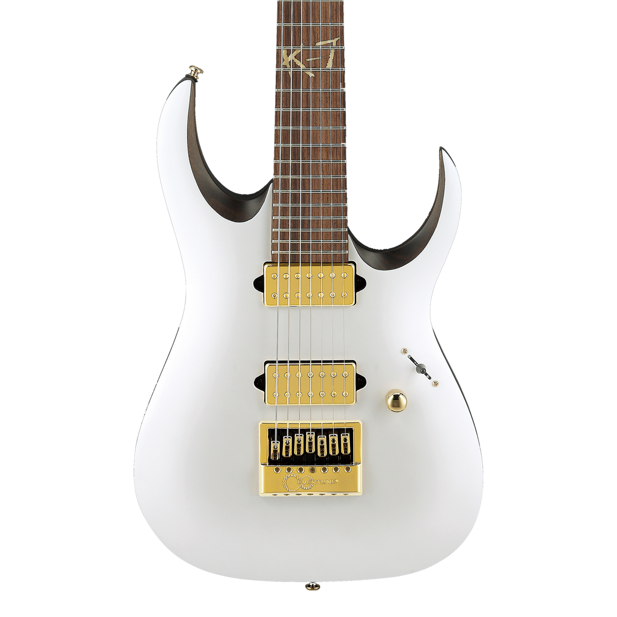 Front of Ibanez Head Signature 7str Electric Guitar.