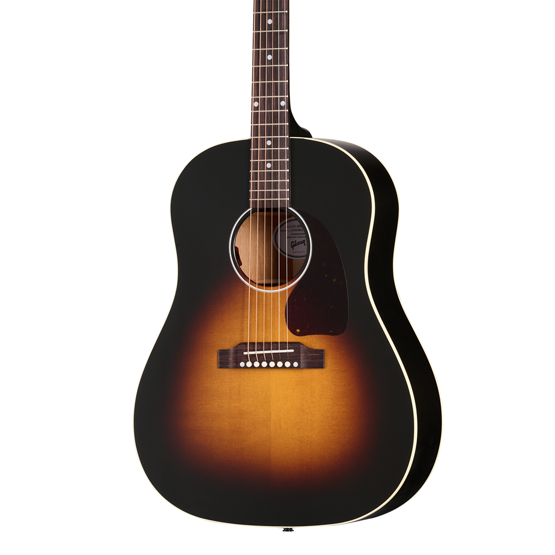 Front of Gibson J-45 Special Satin Vintage Sunburst w/bag