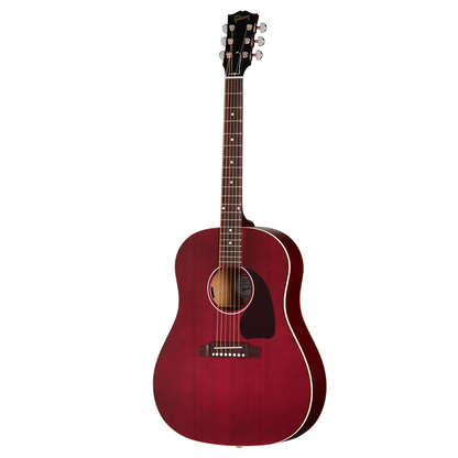 Full shot of Gibson J-45 Special Satin Wine Red w/bag