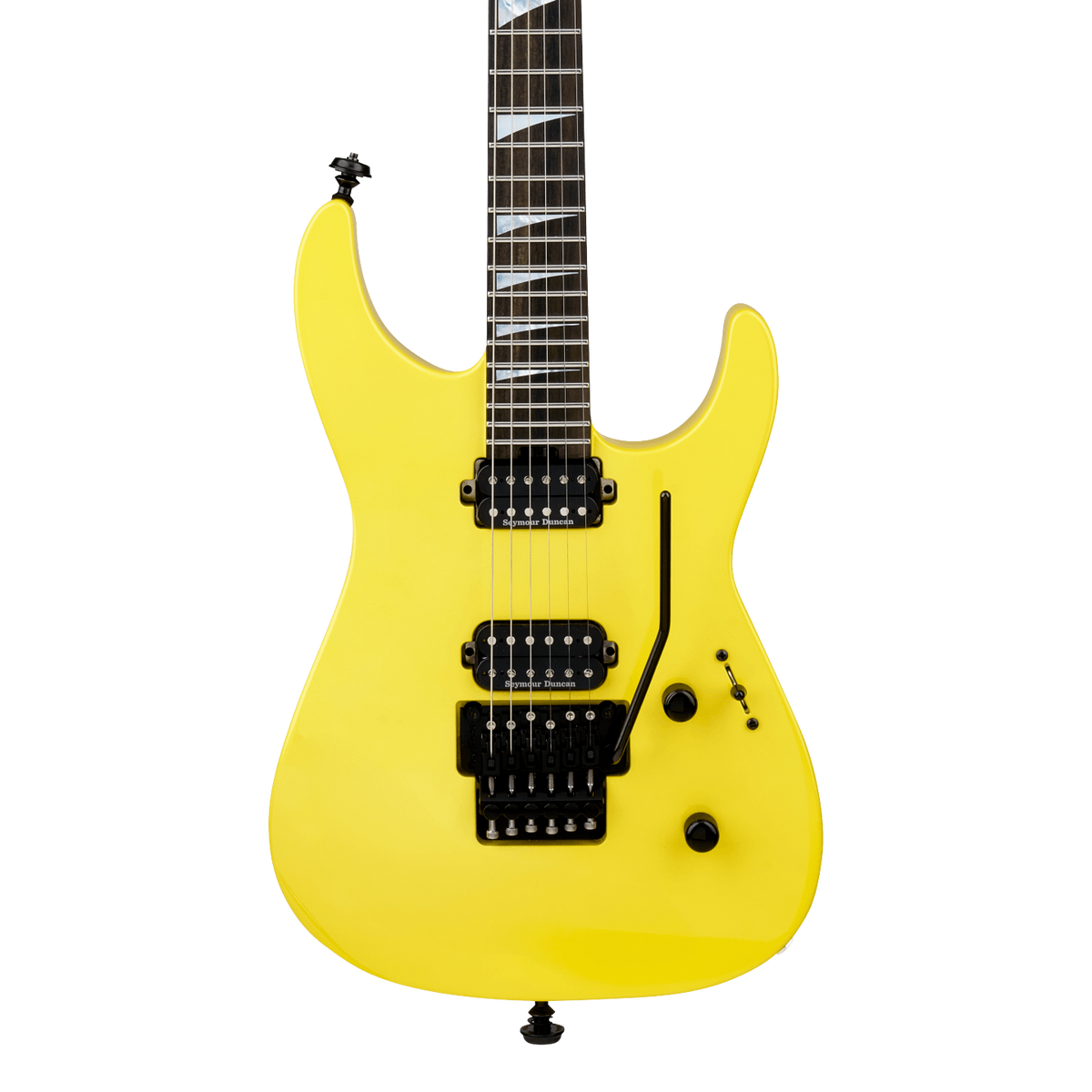 Front of Jackson American Series Soloist SL2 DX Ebony Lemon Ice.