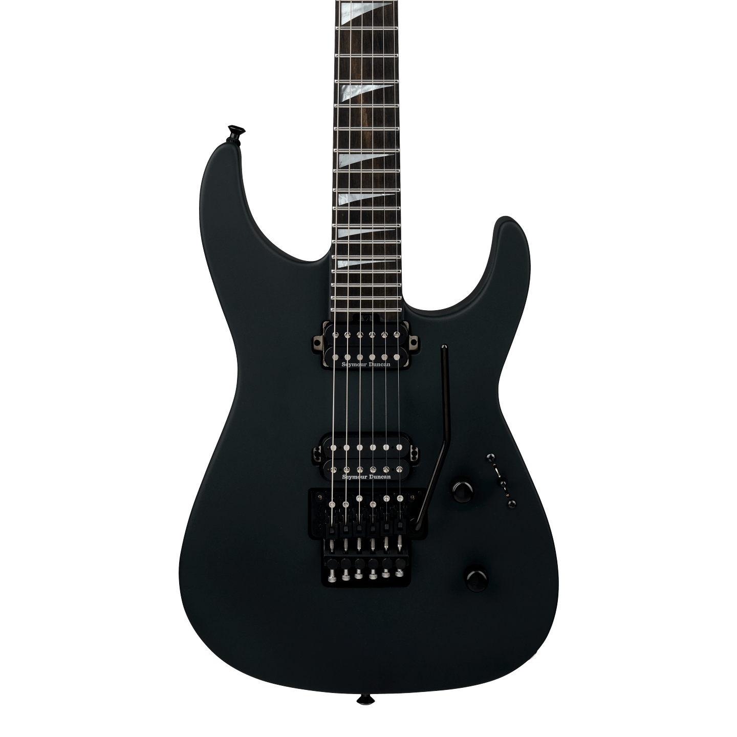 Front of Jackson American Series Soloist SL2 DX Ebony Satin Black.