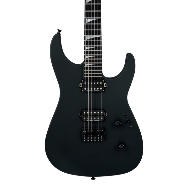 Front of Jackson American Series Soloist SL2 DX HT Ebony Satin Black.
