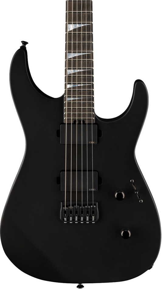 Front of Jackson American Series Soloist SL2 HT Ebony Satin Black.