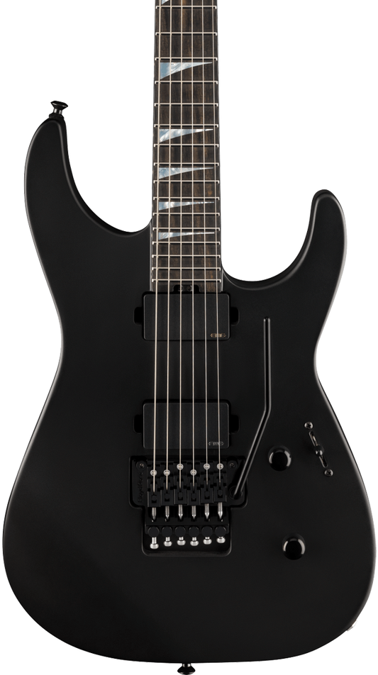 Front of Jackson American Series Soloist SL2MG Ebony Satin Black.