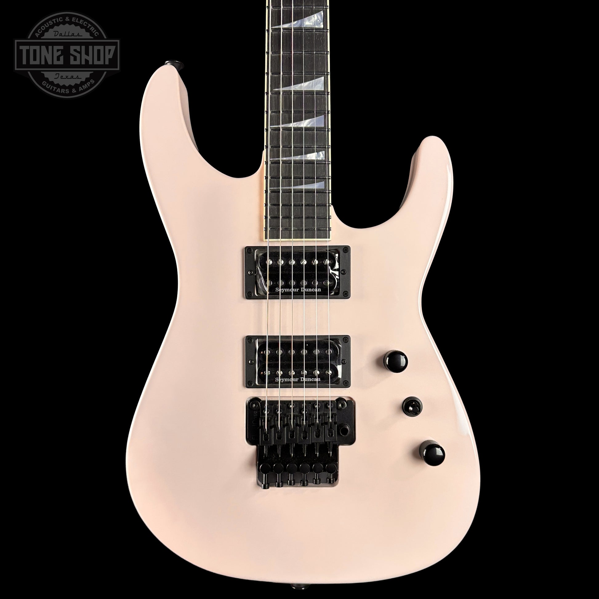 Front of Jackson Custom Shop DK 2H FR Shell Pink XN010524.