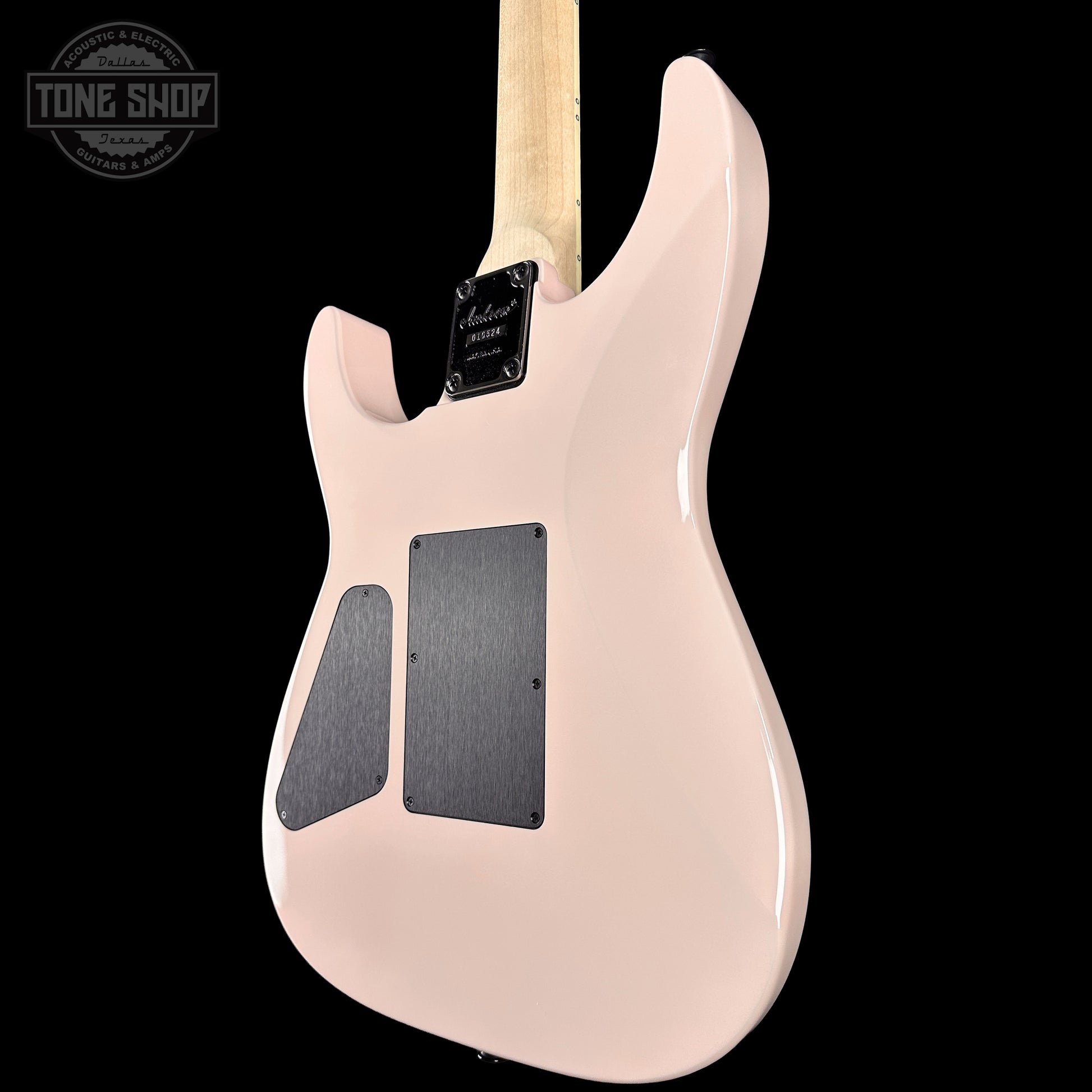 Back right angle of Jackson Custom Shop DK 2H FR Shell Pink XN010524.