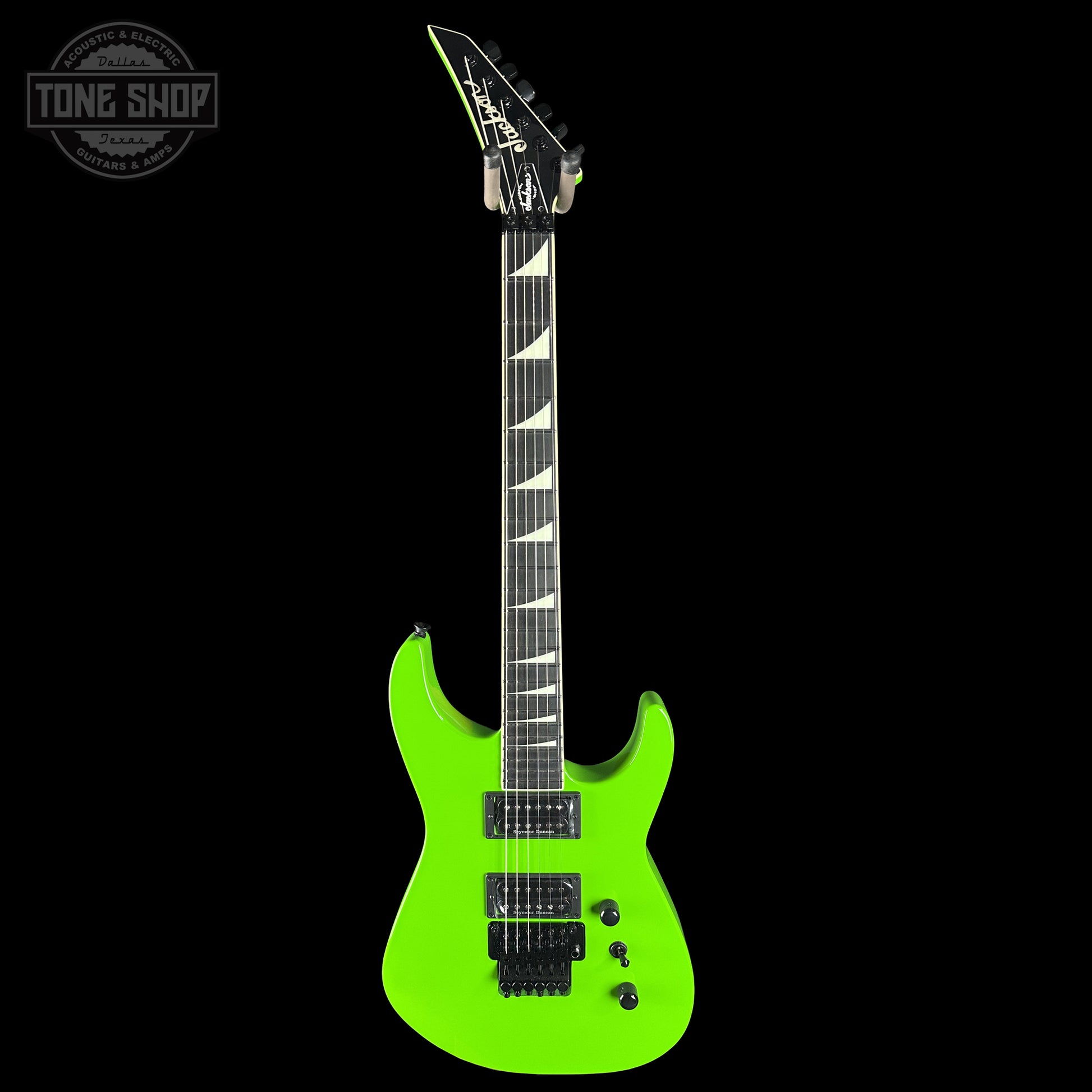 Full frontal of Jackson Custom Shop TSG Illuminati SL2H FR  Kawasabi Green.
