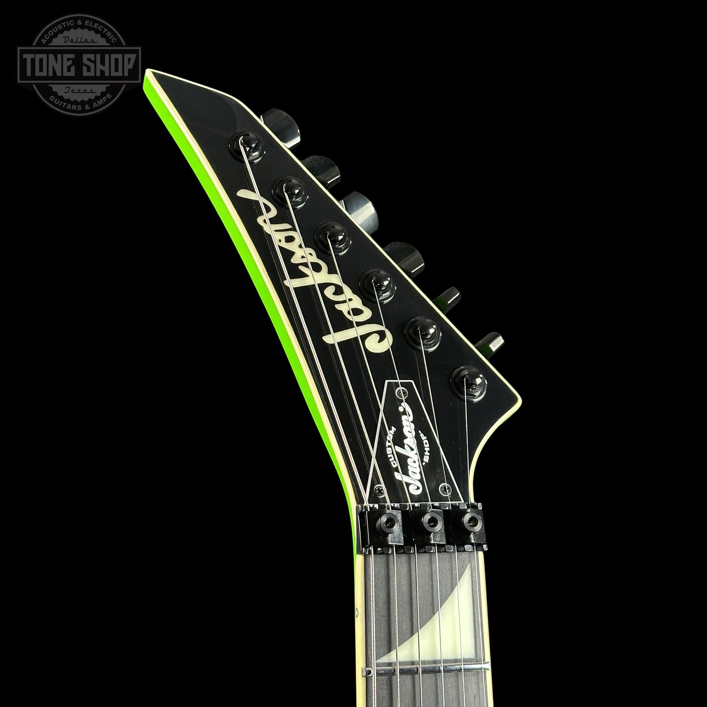Headstock of Jackson Custom Shop TSG Illuminati SL2H FR  Kawasabi Green.