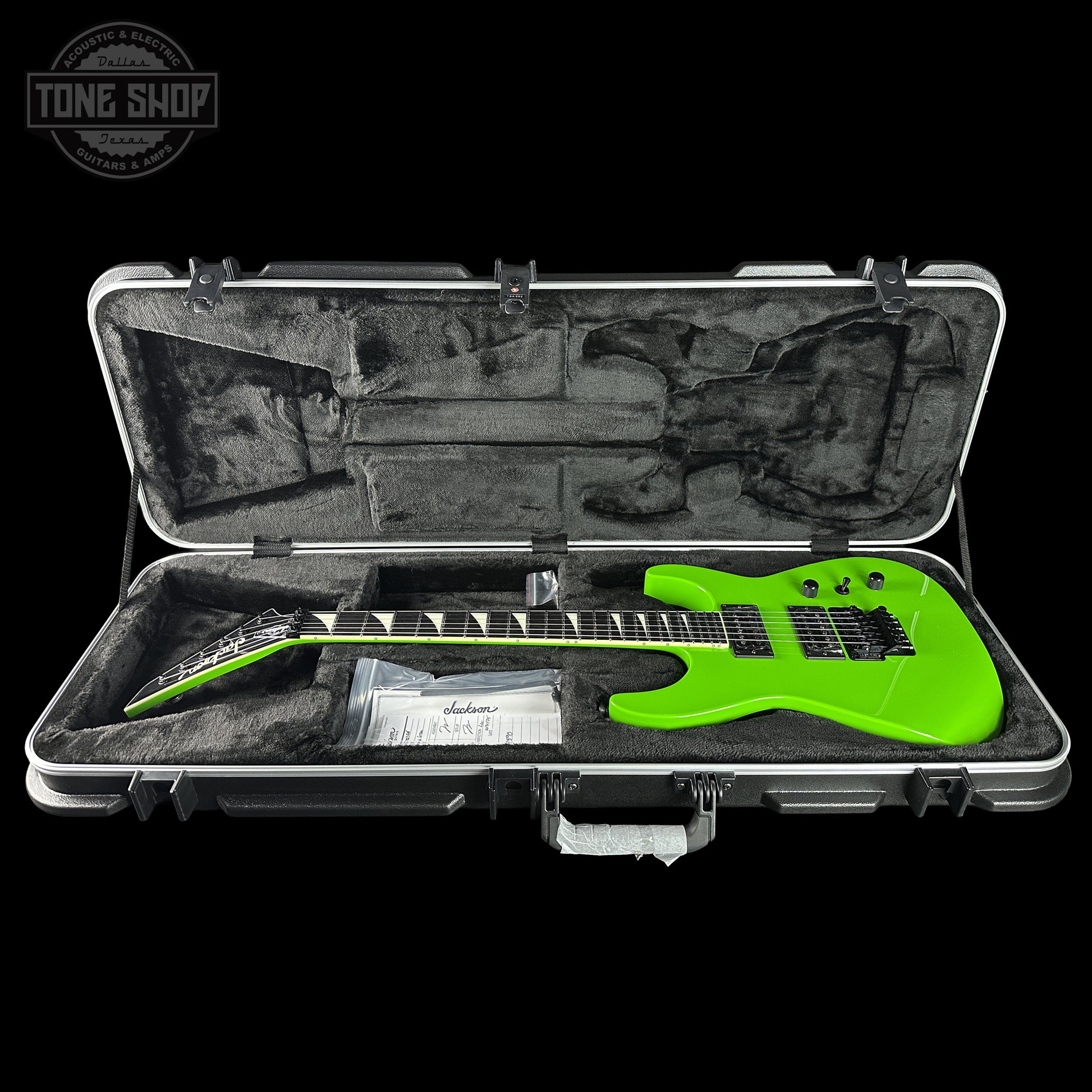 Case of Jackson Custom Shop TSG Illuminati SL2H FR  Kawasabi Green.