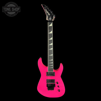 Full frontal of Jackson Custom Shop TSG Illuminati SL2H FR  Neon Pink J11328.