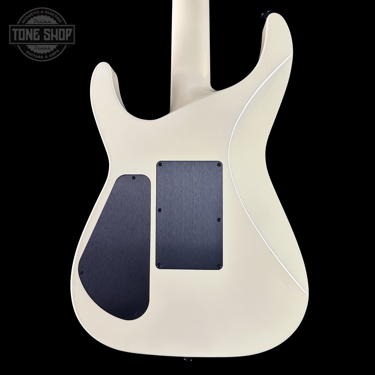 Back of Jackson Custom Shop TSG Illuminati SL2H FR Vanilla Shake wcase J11274 close up.