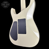 Back right angle of Jackson Custom Shop TSG Illuminati SL2H FR Vanilla Shake wcase J11274 body.