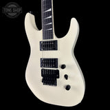Front right angle of Jackson Custom Shop TSG Illuminati SL2H FR Vanilla Shake wcase J11274.